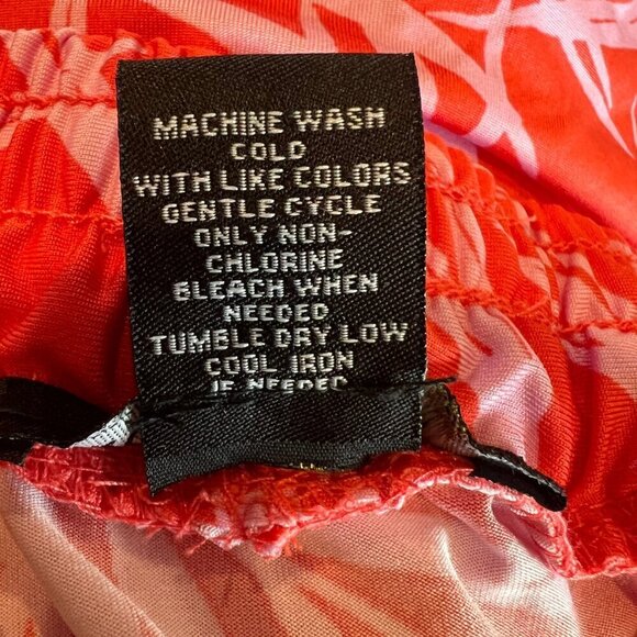 Robert Louis Tiered Red & Pink Maxi Skirt with palm design, Size Small - Picture 6 of 7